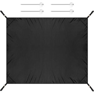 Eryi-Bâche De Tente 148 * 200cm Tapis De Tente Imperméable Tapis De Sol De Tente Avec 4 Piquets Pour Le Camping Pique-Nique (Noir) - Neuf