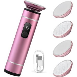 Checarzhn--No1-Râpe Électrique Pour Callosités Avec 4 Embouts En Verre Nano - Ponceuse À Ongles 2 En 1 - Appareil De Pédicure Professionnel - Lime Électronique Pour Talons Fissurés, Callosités Et Pea - Neuf