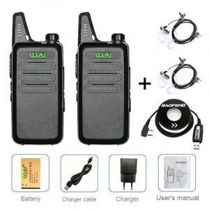 Walkie-talkie Portable WLN KD-C1 5W,1/2/3/4/5/6 pièces,Station Radio amateur CB pour enfants,émetteur-récepteur Radio UHF Rechargeable par USB - Type 2 add headphoe cabl-EURO - Neuf