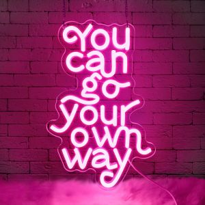 You Can Go Your Own Way Enseigne Au Néon Enseignes Lumineuses Led Roses Pour Décoration Murale Neon Sign Usb Intensité Variable Pour Chambre À Coucher Salon Dortoir Salle De Classe - Neuf
