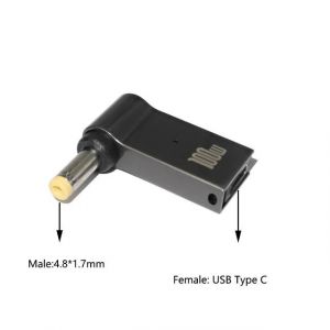 Adaptateur de charge rapide USB Type C 100W,connecteur universel USB C pour ordinateur portable,convertisseur pour Dell Asus Hp Acer Lenovo 4.8-1.7mm - Neuf