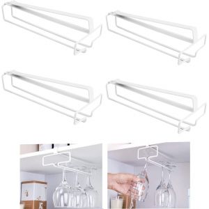 Chenquansarl-4 Pcs Rangement Verre A Pied, Support Verre A Pied Suspendu 26×11 Cm, Porte Verres Suspendu, Range Verre A Pied Pour Armoir, Bar, Cuisine - Neuf