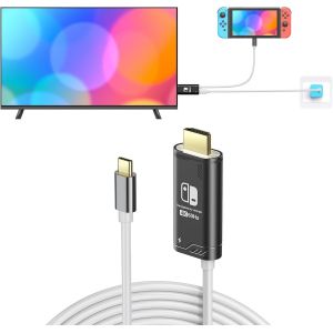 ERYI-Câble Usb C Vers Hdmi 4K@60Hz Compatible Avec Nintendo Switch Ns/Oled/Steam Deck/Rog Ally Only, 2M, Dock Switch Portable Remplace Le Dock Original Pour La Mise En Miroir De L'Écran Tv, Noir - Neuf