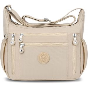 nzqaf-Sac Femme Bandoulière Imperméable, Sac à Main Bandoulière en Nylon, Sacs à Bandoulière Multifonctionnel avec Bandoulieres Réglable et Multi-Poches, Sac Besace Loisir pour Voyage - Neuf