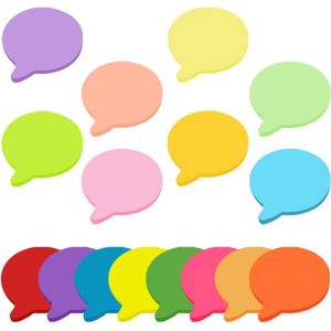 Notes autocollantes, 800 feuilles de 3 x 3 pouces en forme de bulles d'air aux couleurs vives et créatives Blocs de notes autocollantes pour les pense-bêtes le bureau l'école et la maison 16 couleurs - Neuf