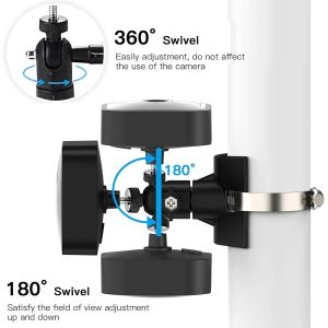 Kuwj-Support Mural R&eacute;glable &Agrave; 360 &deg; Pour Cam&eacute;ra Int&eacute;rieur Et Ext&eacute;rieur Blink 4&egrave;me G&eacute;n&eacute;ration/Blink 3&egrave;me G&eacute;n&eacute;ration/Blink Xt/Xt2/Blink Mini Avec 4 Anneaux De Serrage R&eacute;glablesblink Cam&eacute;ra Support - Neuf