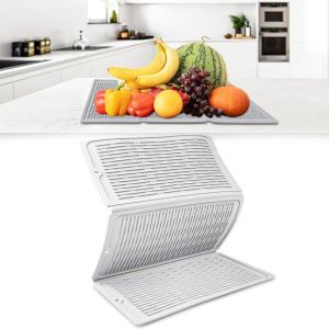 &Eacute;gouttoir &Agrave; Vaisselle En Silicone, Pliable Et Absorbant, 50 X 35 Cm - Neuf