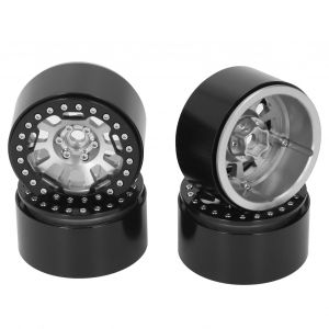 Lot de 4 moyeux de jante en aluminium de 2,2 pouces pour Traxxas Defender pour Axial SCX10 SCX10 II 90046 90047 1/10 RC Crawler, argent - Neuf