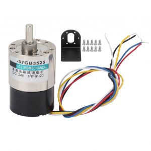 XYONG Moteur CC sans balais + support, grande torsion, vitesse reglable, sens horaire/antihoraire, 24 V, XD-37GB, 352520 tr/min - Neuf
