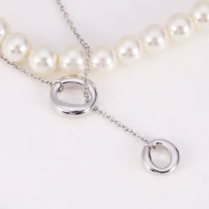 Collier Fantaisie En Argent 925 Pour Femme Avec Pendentif Geometrique - Neuf