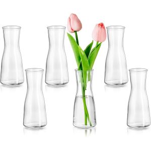 Bnhgc-Petit Vase Pour Fleurs, Vases À Bourgeons Modernes Lot De 6, Mignon Vase En Verre Clair Pour Mariage, Centre De Table, Décoratif Vases À Fleurs Minimalistes Pour Salon, De Fête - Neuf