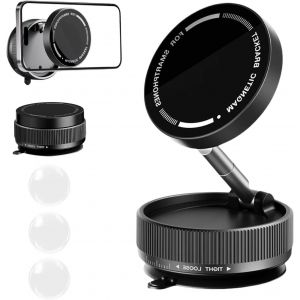 KALANKA-360&deg; Support Magnetique Telephone Voiture, Absorption sous Vide, Support Portable R&eacute;tractable et Pliable, Adapt&eacute; &agrave; la Voiture, aux Surfaces Lisses, aux Voyages, &agrave; la Salle de Sport (Noir) - Neuf