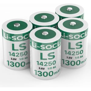 lbgwp60-Lot De 5 Piles Au Lithium Ls14250 3,6 V 1/2 Aa 1300 Mah Non Rechargeables - Neuf
