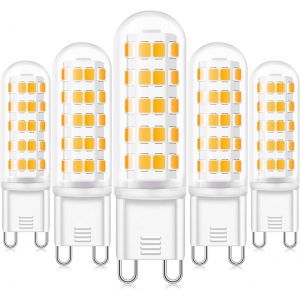 6w G9 Led Ampoule Dimmable Équivalent 60w Halogène,Blanc Chaud 3000k Pas De Scintillement G9 Ampoule Led Lampe,Ac220-240v L'ampoule Led G9,360° Angle De Faisceau,Lot De 5 - Neuf