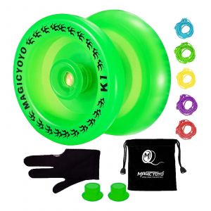 YoYo K1-Plus r&eacute;actif avec Yoyo Sack + 5 Cordes et Gant Yo-Yo Gif, Bleu - Neuf