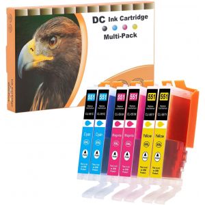 ERYI-6X Cartouches D'Encre Compatible Pour Canon Pgi-550 Cli-551 Xl Pour Canon Pixma Ip7200 Ip7250 Mg5400 Mg5450 Mg5550 Mg5650 Mg5655 Mx725 Mx920 Ip8750 Ix6850 Mg6350 Mg6450 Mg6650 Mg7100 Mg7150 - Neuf