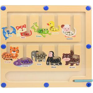 ChenQuanSarl-Jeu Magn&eacute;tique Labyrinthe Montessori Jouet De Motricit&eacute; Pr&eacute;scolaire Apprentis Activit&eacute;s Motricit&eacute; Fine Bois Couleurs Jeu De Tri Aimants Pour Enfants &Acirc;g&eacute;s De 3 4 5 6 7 Ans Cadeau Fille - Neuf