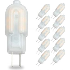 Kal-Pocektman 2w G4 Ampoule Led,Bi Pin Base, Boite Lactée, 20w Remplacement D'ampoule Halogène, Ac/Dc 12v,Économie D'énergie Lampe Bulb (Blanc Chaud 3000k,Pack De 10) - Neuf