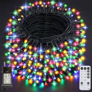 Guirlande Lumineuse De Noël, 59.8m 500 Led Lumières De Noël Intérieur Et Extérieure, 8 Modes Et Fonction Mémoire Guirlande Lumineuse Sapin Pour Balcon, Jardin, Maison Décoration - Multicolore - Neuf