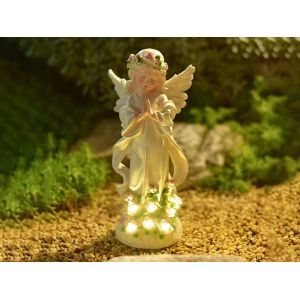 Statue D'ange Solaire Lumineuse Pour La D&eacute;coration De Jardin Et De Cour - Neuf