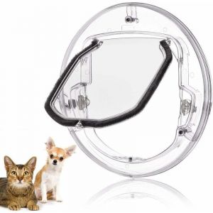 Chatière Pour Animaux De Compagnie Petite Porte Pour Chiens Et Chats Avec 4 Possibilités De Verrouillage Rond - Neuf