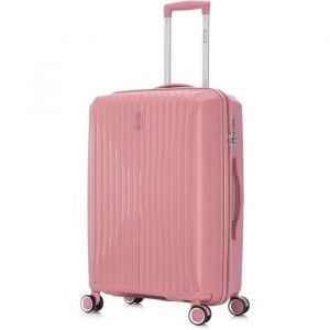 Celims France - Valise Moyenne en Polypropylène | Modele 2025 | Taille 65cm 20kg | Serrure TSA | 8 Roulettes 360 | Rose - Neuf