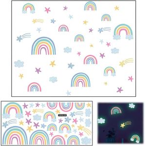 Fée Etoiles Phosphorescentes Plafond Etoile Fluorescente Chambre Enfant Nuages Arc-En-Ciel Étoiles Points Fluorescente Autocollants Enfants Stickers Muraux Décoration Pour Enfants Fille Chambre - Neuf