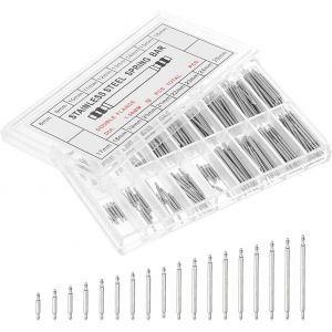 Kal-360pcs 1.5 X 8 À 25mm Kit De Broches De Barre À Ressort Pour Montre, Acier Inoxydable Outil De Réparation De Barres À Ressort De Broches De Lien De Bracelet De Montre, Argenté - Neuf