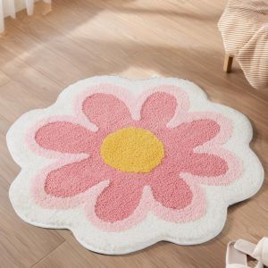 Kal-Tapis De Bain Floral 40 X 40 Cm U2013 Tapis De Bain Doux Antidérapant, Avec Haute Absorption D'eau, Lavable En Microfibre Pour Salle De Bain, Cuisine, Toilettes, Chambre D'enfant, Animaux Domest - Neuf
