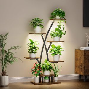 NouvelHorizonstore-Support pour plantes d'int&eacute;rieur avec lampes de croissance, &eacute;tag&egrave;re &agrave; 7 niveaux pour plantes d'int&eacute;rieur, 105 cm, support pour plantes multiples, support de plantes en m&eacute;tal pour m - Neuf