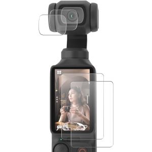 Verre Tremp&eacute; Compatible Avec Dji Osmo Pocket 3 Protection &Eacute;cran 2 Pi&egrave;ces Et 2 Pi&egrave;ces Cam&eacute;ra Arri&egrave;re Protecteur, Anti Rayures Hd Protecteur D'&Eacute;cran Pour Dji Osmo Pocket 3 - Neuf