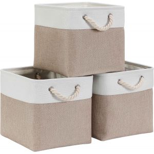 Cube de Rangement Tissu 25X25X25cm, Panier Cube de Rangement, (Gris, 3 Paquet) - Neuf