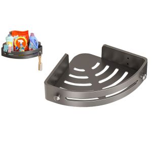 &Eacute;tag&egrave;re d'angle de douche murale avec adh&eacute;sif sans traces, antirouille, capacit&eacute; de charge de 10 kg, en ABS - Neuf