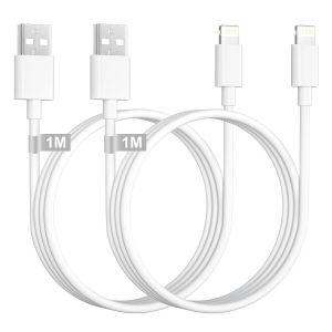 KALANKA-Cable iPhone 1M+1M/Lot de 2 [Certifi&eacute; MFi], C&acirc;ble Lightning Cable Chargeur iphone USB Charge Rapide Cordon Iphone Fil Chargeur pour iPhone 14/13/12 Mini/11 Pro Max/X/XS XR/8/7 Plus/6/5/SE, iP - Neuf