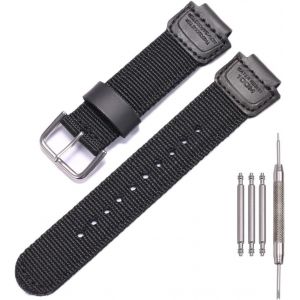 Kal-Bracelet De Rechange En Cuir Et Nylon Compatible Avec Casio Dw5600e 6900 Ga100 110 700 2100 Awg-M100 Gw9400 16 Mm - Neuf