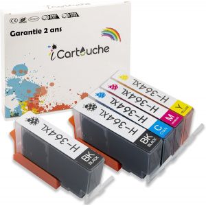 Cartouches d'encre Compatible pour HP 364XL Deskjet 3070 3520 Officejet 4610 4620 Photosmart 5510 5520 6510 6520 7510 7520 C3640 C5300 C5380 C5390 C6300 C6340 C6350 C6380 (2BK 1C 1M 1Y) - Neuf