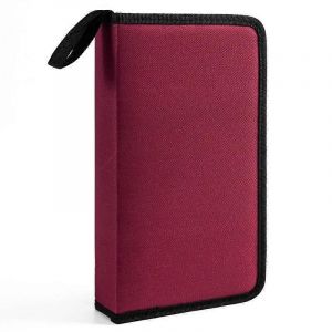 Pochette CD de 80 pièces en tissu Oxford,boîte de rangement DVD (rouge) - Neuf