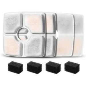 Filtres Et &Eacute;ponges De Rechange Pour Fontaine Automatique Pour Animaux De Compagnie De 2,5 L (84 Oz/2,5 L) Et Filtre Triple F - Neuf