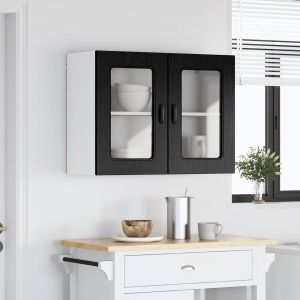 vidaXL Armoire de cuisine avec porte Kalmar Ch&ecirc;ne noir 80 x 31 x 60 cm - Neuf
