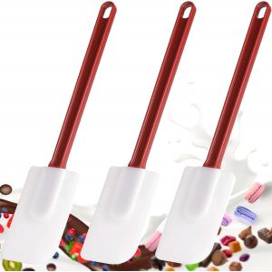 Mevronisshop-Lot De 3 Spatules En Silicone Pour La Cuisson - 41 Cm - Spatules En Silicone - R&eacute;sistantes &Agrave; La Chaleur - Spatules De Cuisine Antiadh&eacute;sives - Spatules Pour La Cuisson - Neuf