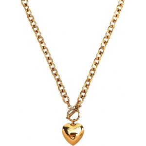 Kal-Collier En Forme De Cour Épais, Collier Avec Pendentif En Forme De Cour Collier Tendance Collier À Bascule Collier À Maillons Bijoux Épais Cadeaux Pour Femmes - Neuf
