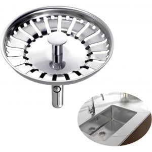 Sjzg-Crépine D'évier, Bouchon De Vidange De Crépine D'épaississement En Acier Inoxydable De Cuisine, Crépine Cuisine Meilleur Pour Vidange Et Antiblocage (Diamètre : 84 Mm) - Neuf