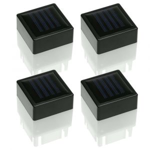 Lot De 4 Lampes Solaires Led Pour Poteaux De Cl&ocirc;ture, &Eacute;clairage Ext&eacute;rieur Pour Jardin, Cour Et Piscine - Neuf