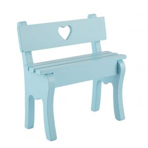 HJLIAN Lot de 2 mini bancs en bois pour decoration de maison de poupee, modele de mariage, cadeau pour enfants (bleu) - Neuf