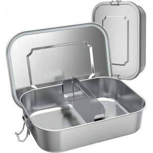 KAL-Boîte À Bento Umami 1400Ml, Boîte À Bento Premium Umami Tout-En-Un Avec Compartiment Acier Inoxydable, Boîte Bento Sans Bpa, Boîte À Lunch Pour Pique-Nique/École/Travail Inox - Neuf