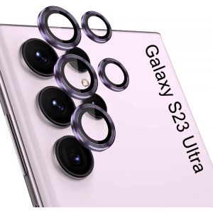 Cam&eacute;ra Arri&egrave;re Protecteur Compatible Avec Samsung Galaxy S23 Ultra, Hd Anti Rayures Verre Tremp&eacute; Protecteurs D'objectif T&eacute;l&eacute;phone Portable, Lentille Coque Pour Samsung Galaxy S23 Ultra - Violet - Neuf