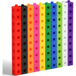Cube Math&eacute;matiques, 100 pi&egrave;ces Blocs de Construction Math, Cubes a empiler Calcul, Montessori Cube de comptage math&eacute;matiques Emboitables numberblocks, Cube Activity Kit pour Enfants 3+ - Neuf