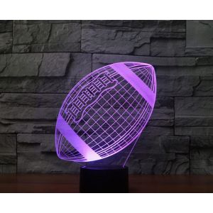 Cheng-T&eacute;l&eacute;commande De Rugby 3d 16 Couleurs Illusion De Veilleuse En Acrylique Led Lampe De Chevet Pour Chambre D'enfant D&eacute;coration De Bureau Cadeau D'anniversaire Jouet Pour Enfants - Neuf