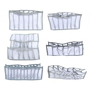 Hjlian Organisateur De Vetements Plies, Boite De Rangement Compartimentee Pour Placard, Sac Separateur De Vetements Pour Sous-Vetements Et Pantalons, Gris - Neuf