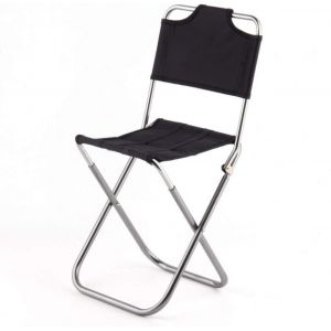 Pliable Portable Tabouret Pliant De Camping En Plein Air Footool Petite Chaise De Pêche Camp Léger En Aluminium Tabourets Siège De Camping Pique-Nique De Voyage - Noir - Neuf